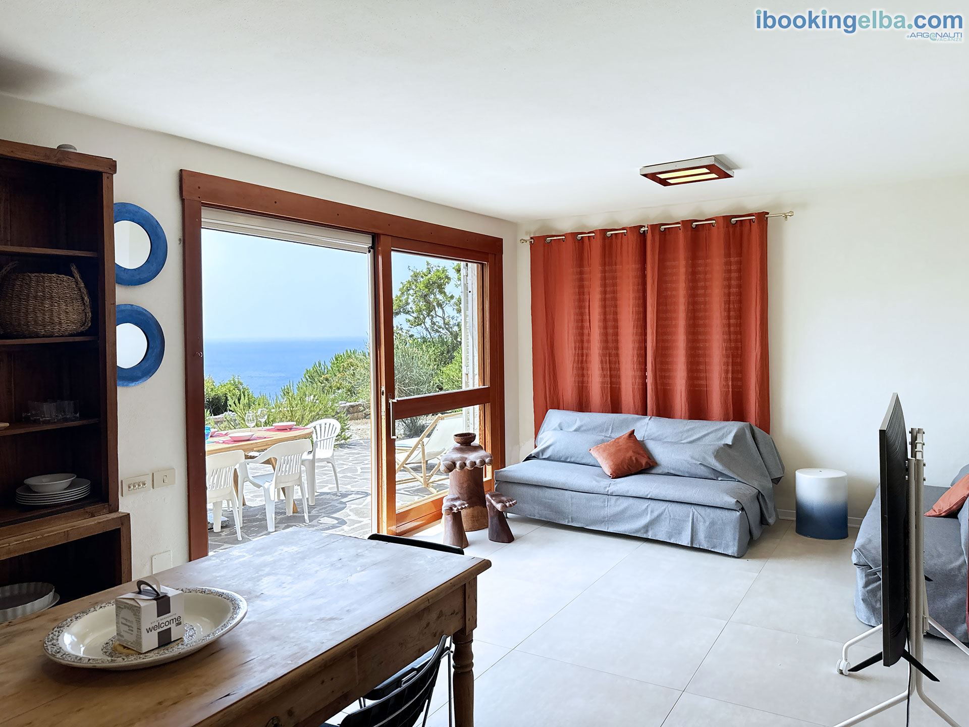 Villetta Fonza - Soggiorno con vista mare