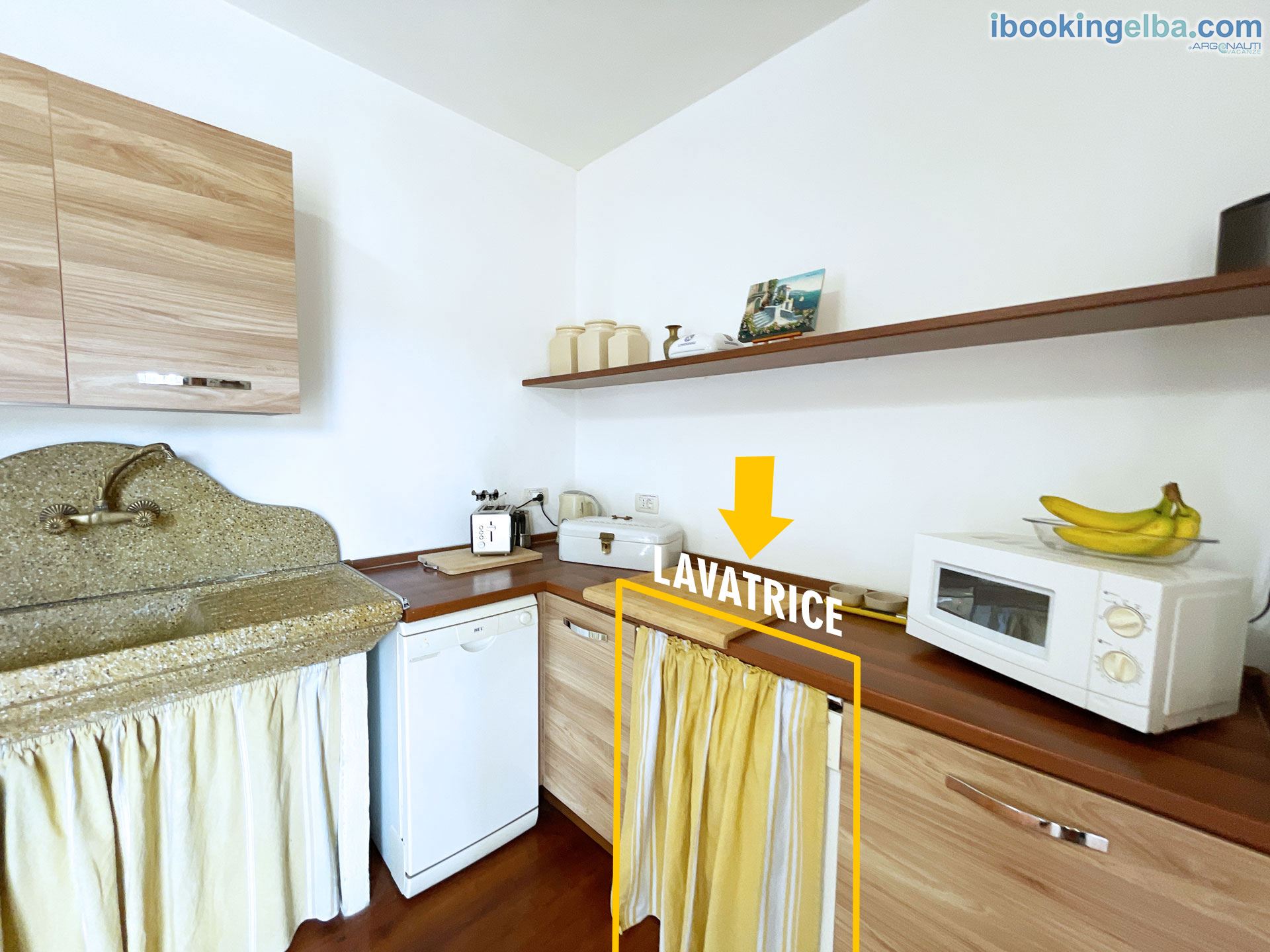 Casa Kennedy - Cucina open space, Lavatrice e lavastoviglie